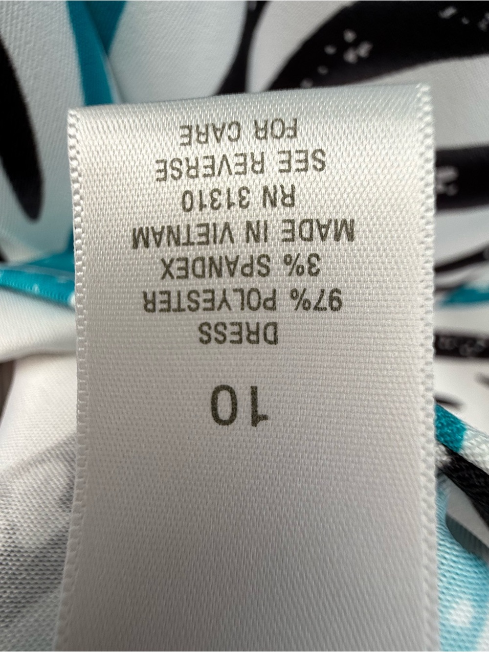 Dressbarn Zebra Print Sheath Dress Size 10 Teal Black Ivory Sleeveless - Picture 5 of 8